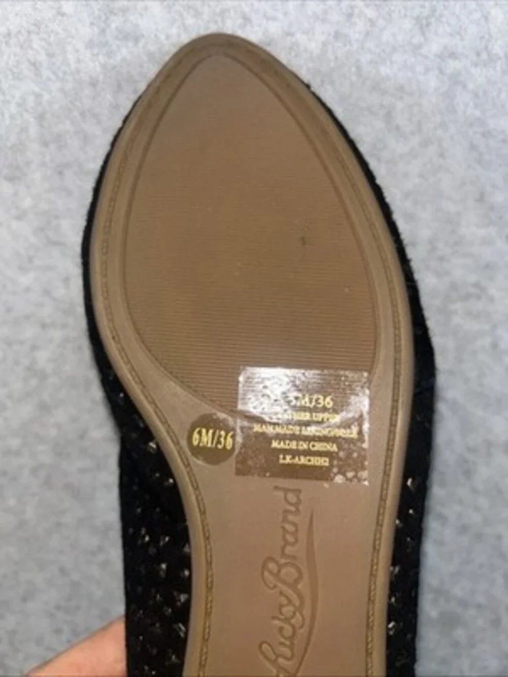 Lucky Brand ARCHH Flat Black Women Size 6M/36 New Without Tags Or Box